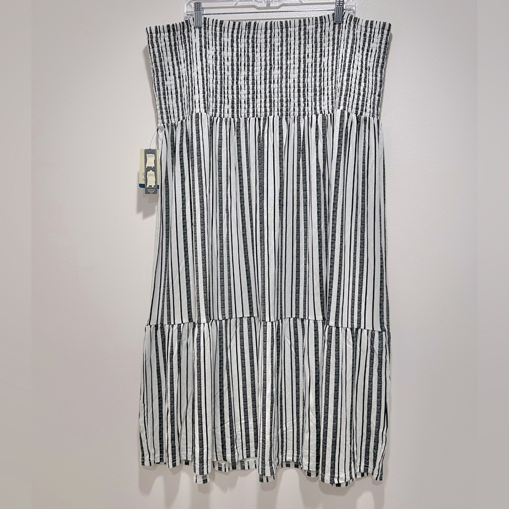 Convertible Smocked Maxi Skirt Dress Plus Size 3X (24W–26W) Riviera Stripe NWT - Picture 9 of 9